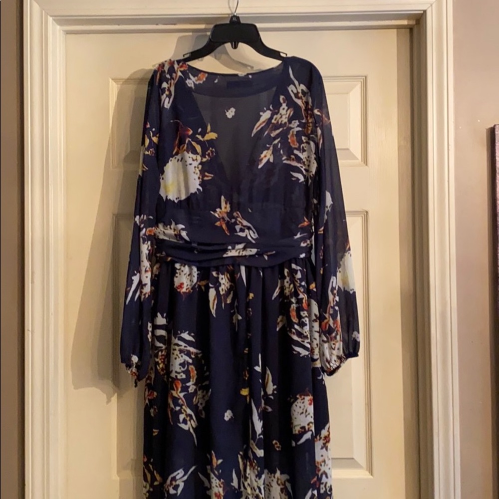 Blue Floral Long Dress - Picture 6 of 7